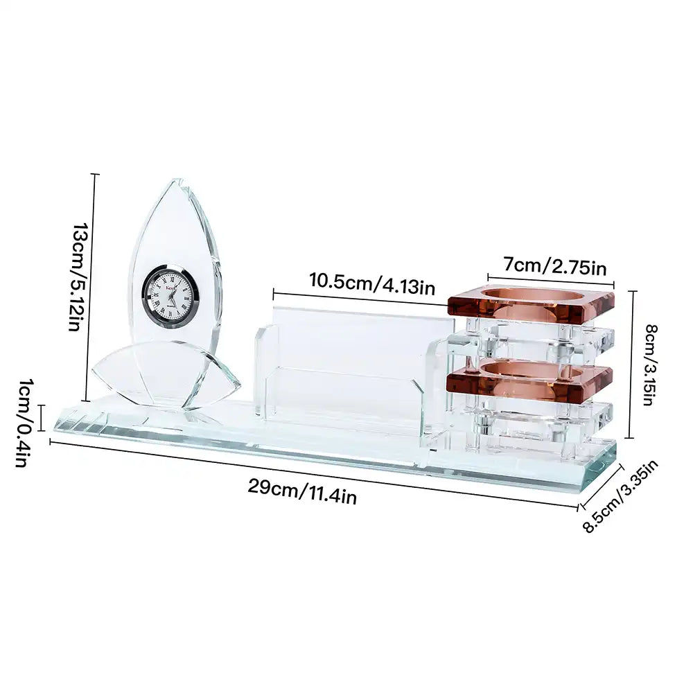 كينت كريستال مع ساعة و حامل اقلام و اظرف